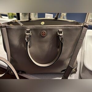 Tory Burch taupe tote. Excellent Shape $150